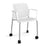 Santana 4 leg mobile chair with plastic seat and perforated back, with castors and fixed arms Seating Families Dams White Chrome 