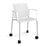 Santana 4 leg mobile chair with plastic seat and perforated back, with castors and fixed arms Seating Families Dams White Grey 