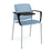 Santana 4 leg stacking chair with plastic seat and perforated back, with arms and writing tablet Seating Families Dams Blue Grey 