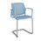 Santana cantilever chair with plastic seat and perforated back, fixed arms Seating Families Dams Blue Chrome 