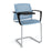 Santana cantilever chair with plastic seat and perforated back, with arms and writing tablet Seating Families Dams Blue Grey 