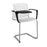 Santana cantilever chair with plastic seat and perforated back, with arms and writing tablet Seating Families Dams White Chrome 