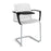 Santana cantilever chair with plastic seat and perforated back, with arms and writing tablet Seating Families Dams White Grey 