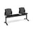 Santana perforated back plastic seating - bench 3 wide with 2 seats and table Seating Families Dams Black 