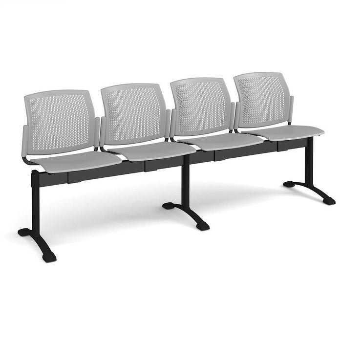 Santana perforated back plastic seating - bench 4 wide with 4 seats Seating Families Dams Grey 