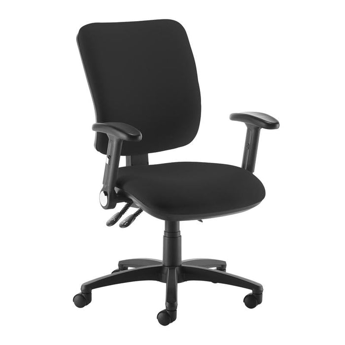 Senza high back operator chair with folding arms Seating Dams Black 