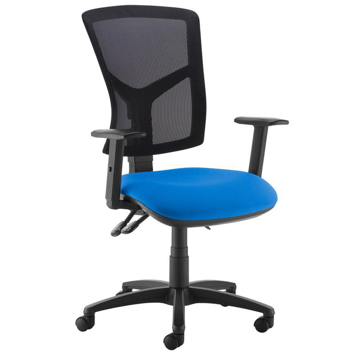 Senza high mesh back operator chair with adjustable arms Seating Dams Blue 