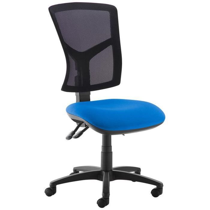 Senza high mesh back operator chair with no arms Seating Dams Blue 