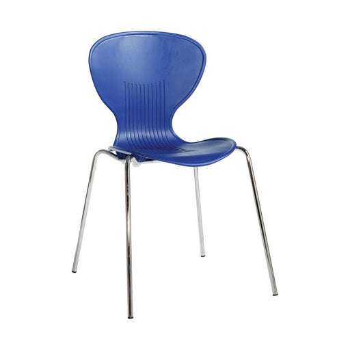 Sienna one piece shell chair with chrome legs (pack of 4) Seating Dams Blue 