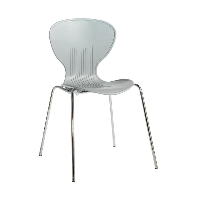 Sienna one piece shell chair with chrome legs (pack of 4) Seating Dams Grey 