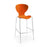 Sienna one piece stool with chrome legs (pack of 2) Seating Dams Orange 