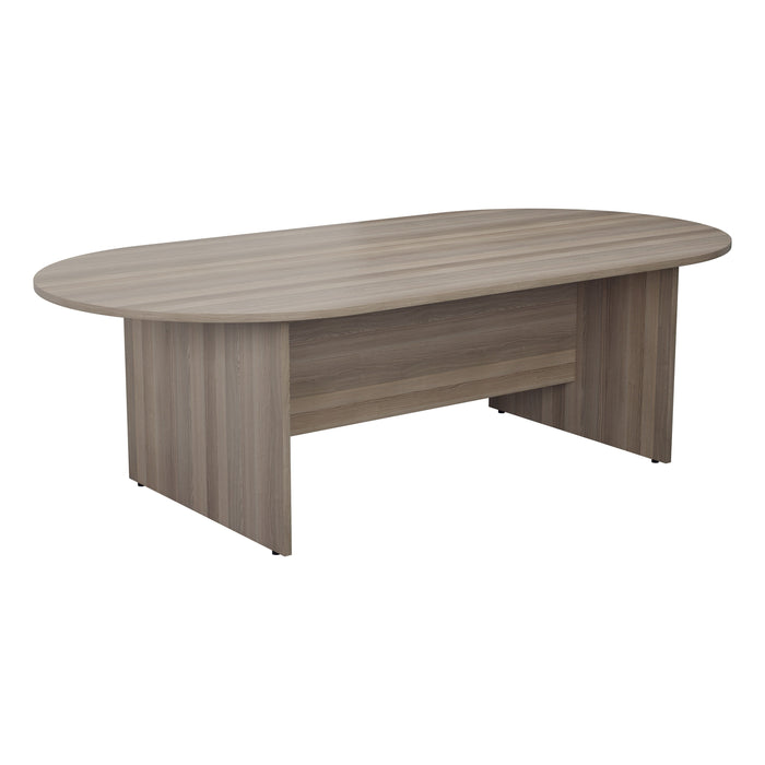 Simple D-End Meeting Table 1800mm - 2400mm WORKSTATIONS TC Group 2400mm x 1200mm Grey Oak 