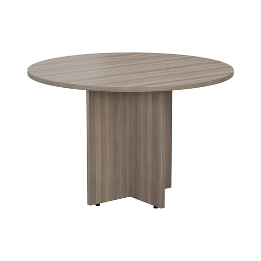 Simple Round Meeting Table 1100mm diameter WORKSTATIONS TC Group Grey Oak 