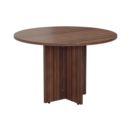 Simple Round Meeting Table 1100mm diameter WORKSTATIONS TC Group Walnut 