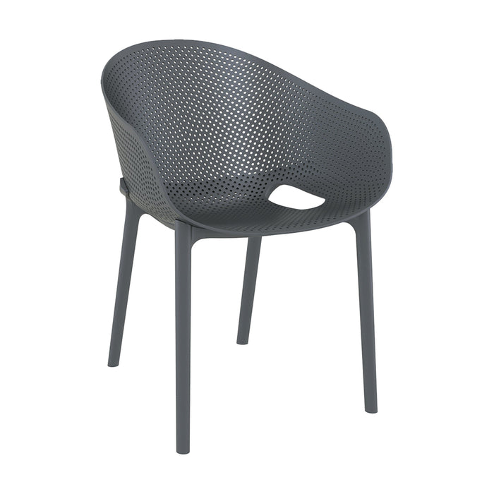 Sky Arm Chair Café Furniture zaptrading Grey 