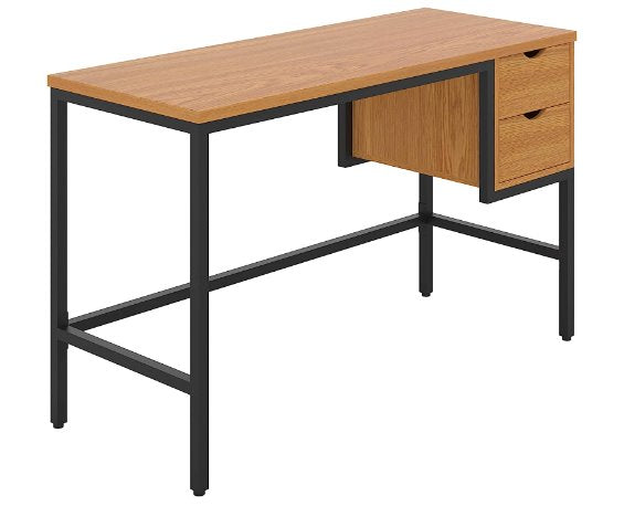 Small Study Desk Oak & Black Frame