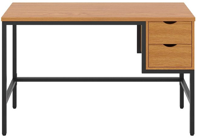 Small Study Desk Oak & Black Frame