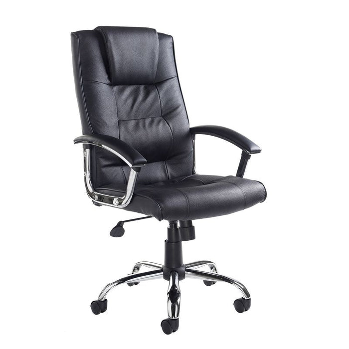 Somerset high back managers chair - black leather faced Seating Dams 