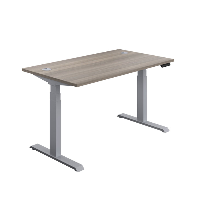 Start Height Adjustable Desk Office Desk TC Group Grey Oak Silver 1200 x 800