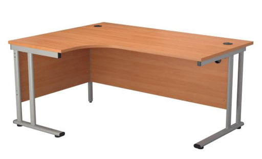 Start Next Day Delivery 1600mm x 1200mm Beech Corner Office Desk WORKSTATIONS > desks > home office desks > next day delivery desks TC Group Beech Silver Left Hand