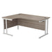 Start Next Day Delivery 1600mm x 1200mm Grey Oak Corner Office Desk WORKSTATIONS > desks > home office desks > next day delivery desks TC Group Grey Oak White Left Hand