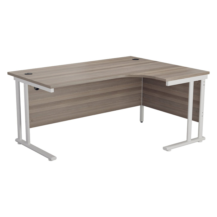 Start Next Day Delivery 1600mm x 1200mm Grey Oak Corner Office Desk WORKSTATIONS > desks > home office desks > next day delivery desks TC Group Grey Oak White Right Hand