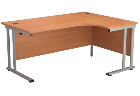 Start Next Day Delivery 1800mm x 1200mm Beech Corner Office Desk WORKSTATIONS TC Group Beech Silver Right Hand