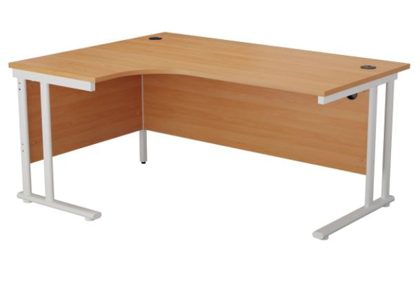 Start Next Day Delivery 1800mm x 1200mm Beech Corner Office Desk WORKSTATIONS TC Group Beech White Left Hand