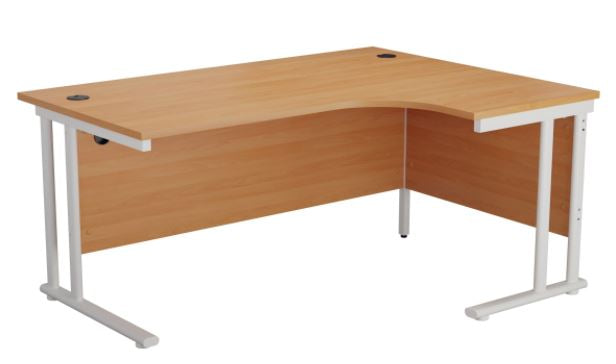 Start Next Day Delivery 1800mm x 1200mm Beech Corner Office Desk WORKSTATIONS TC Group Beech White Right Hand