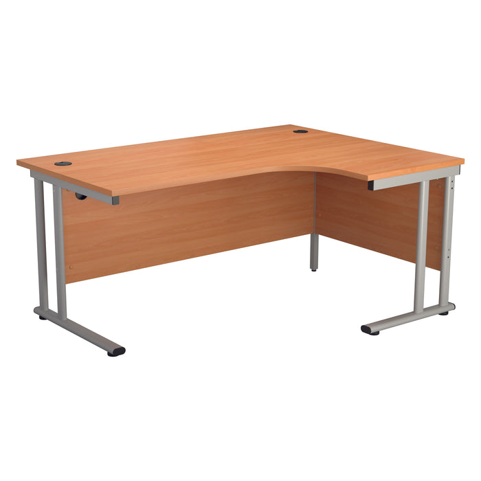 Start Next Day Delivery 1800mm x 1200mm Corner Office Desk WORKSTATIONS TC Group Beech Silver Right Hand