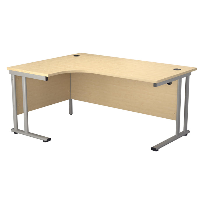 Start Next Day Delivery 1800mm x 1200mm Corner Office Desk WORKSTATIONS TC Group Maple Silver Left Hand