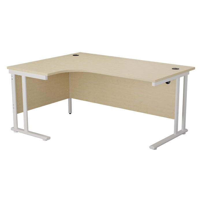 Start Next Day Delivery 1800mm x 1200mm Corner Office Desk WORKSTATIONS TC Group Maple White Left Hand