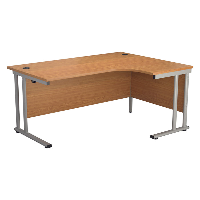 Start Next Day Delivery 1800mm x 1200mm Corner Office Desk WORKSTATIONS TC Group Oak Silver Right Hand