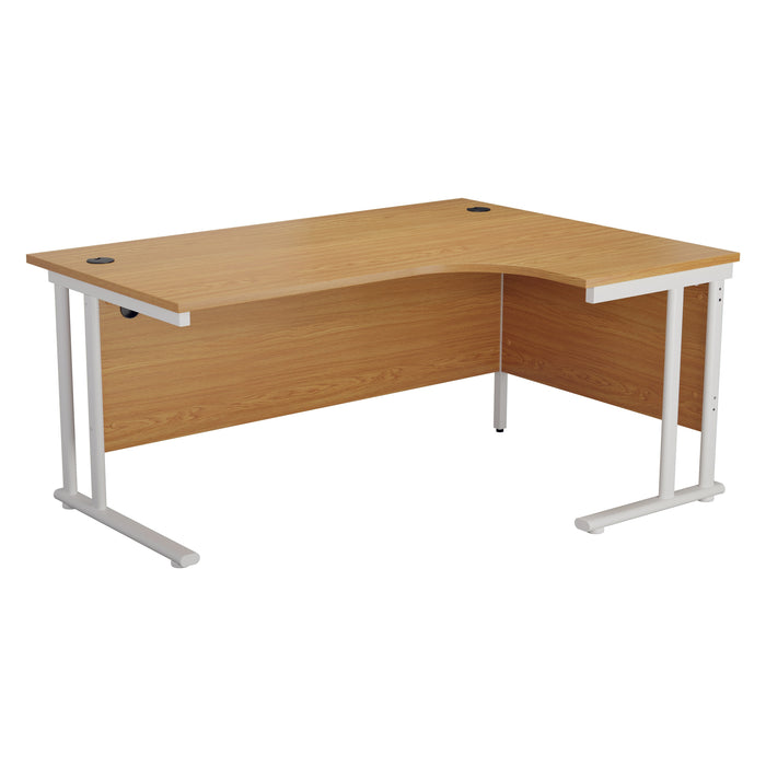 Start Next Day Delivery 1800mm x 1200mm Corner Office Desk WORKSTATIONS TC Group Oak White Right Hand
