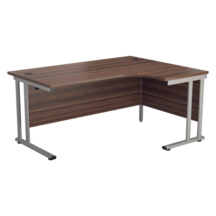 Start Next Day Delivery 1800mm x 1200mm Corner Office Desk WORKSTATIONS TC Group Walnut Silver Right Hand