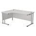 Start Next Day Delivery 1800mm x 1200mm Corner Office Desk WORKSTATIONS TC Group White Silver Left Hand