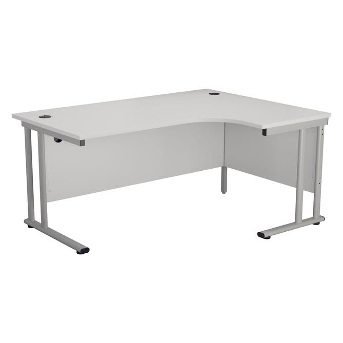 Start Next Day Delivery 1800mm x 1200mm White Corner Office Desk WORKSTATIONS TC Group White Silver Right Hand