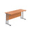 Start Next Day Delivery 600mm Deep Beech Cantilever Office Desk WORKSTATIONS TC Group Beech Silver 1200mm x 600mm