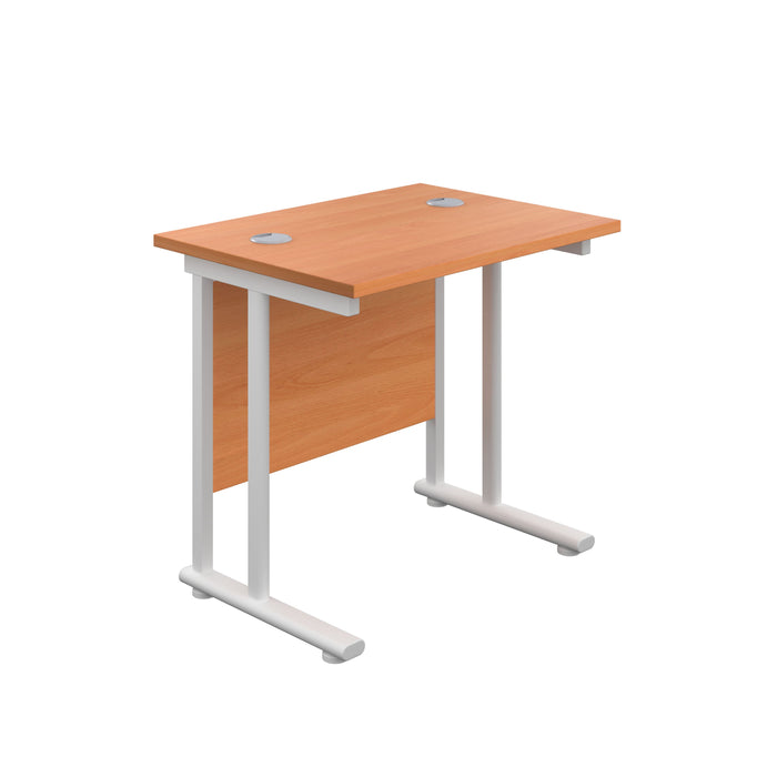 Start Next Day Delivery 600mm Deep Beech Cantilever Office Desk WORKSTATIONS TC Group Beech White 800mm x 600mm