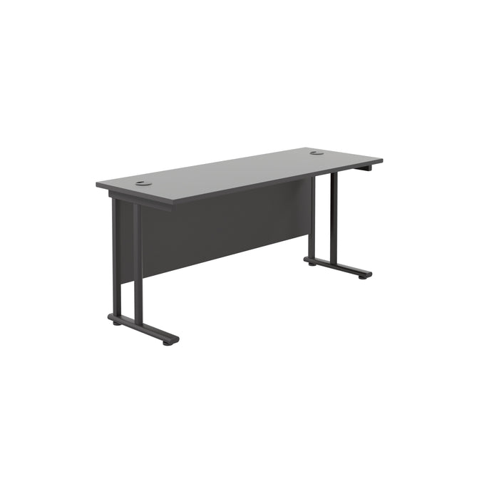 Start Next Day Delivery 600mm Deep Cantilever Office Desk Walnut WORKSTATIONS TC Group Black Black 1600mm x 600mm