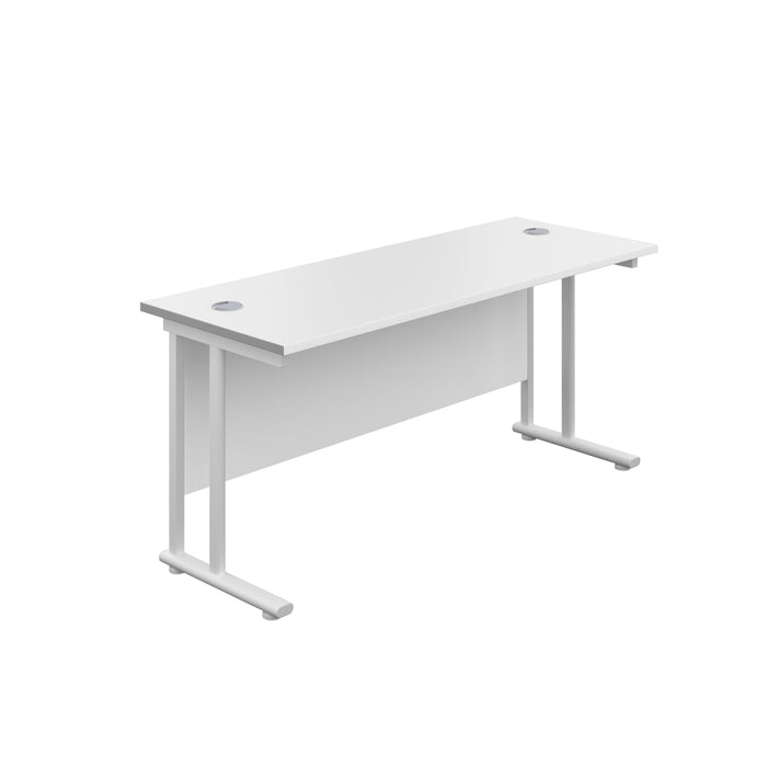 Start Next Day Delivery 600mm Deep Cantilever Office Desk Walnut WORKSTATIONS TC Group White White 1200mm x 600mm