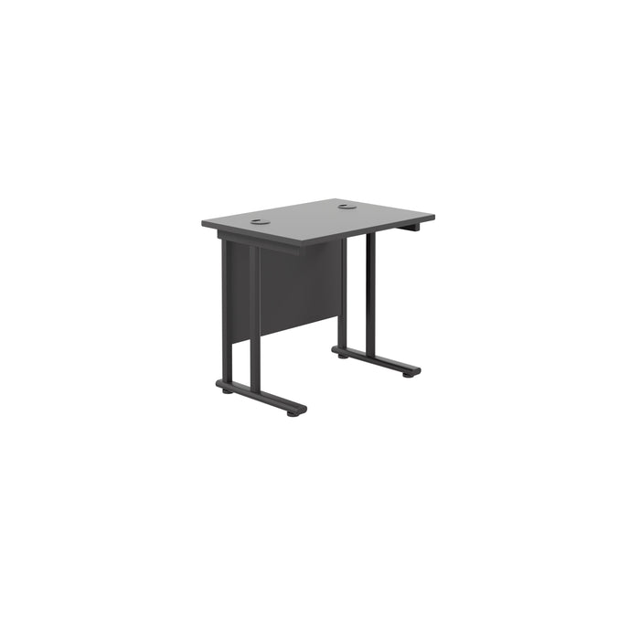 Start Next Day Delivery 600mm Deep Cantilever Office Desk WORKSTATIONS TC Group Black Black 800mm x 600mm