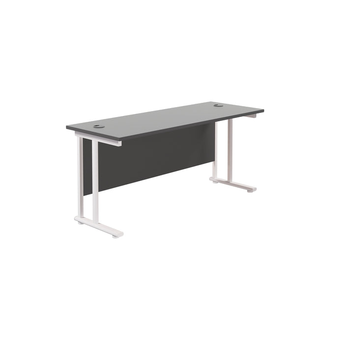 Start Next Day Delivery 600mm Deep Cantilever Office Desk WORKSTATIONS TC Group Black White 1400mm x 600mm