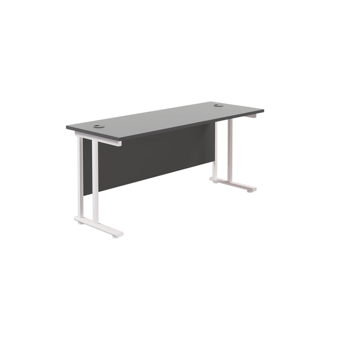 Start Next Day Delivery 600mm Deep Cantilever Office Desk WORKSTATIONS TC Group Black White 1800mm x 600mm