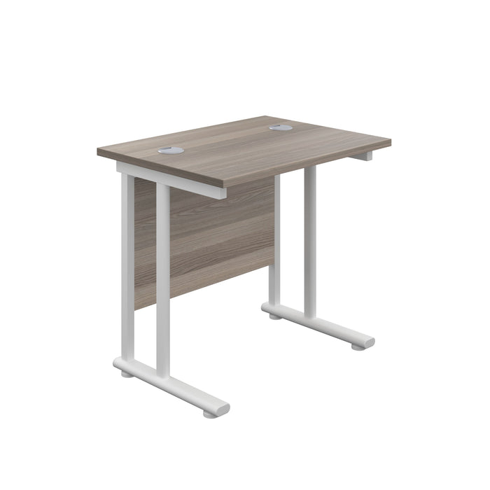 Start Next Day Delivery 600mm Deep Cantilever Office Desk WORKSTATIONS TC Group Grey Oak White 800mm x 600mm