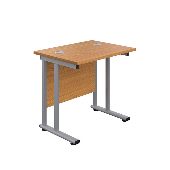 Start Next Day Delivery 600mm Deep Cantilever Office Desk WORKSTATIONS TC Group Oak Silver 800mm x 600mm