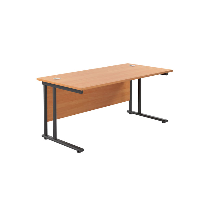Start Next Day Delivery 800mm Deep Beech Cantilever Office Desk WORKSTATIONS TC Group Beech Black 1200mm x 800mm
