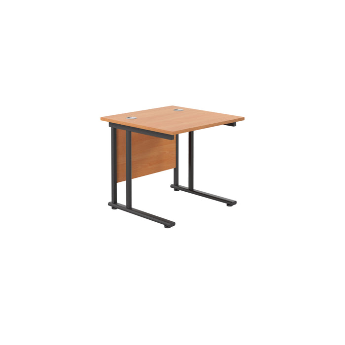 Start Next Day Delivery 800mm Deep Beech Cantilever Office Desk WORKSTATIONS TC Group Beech Black 800mm x 800mm