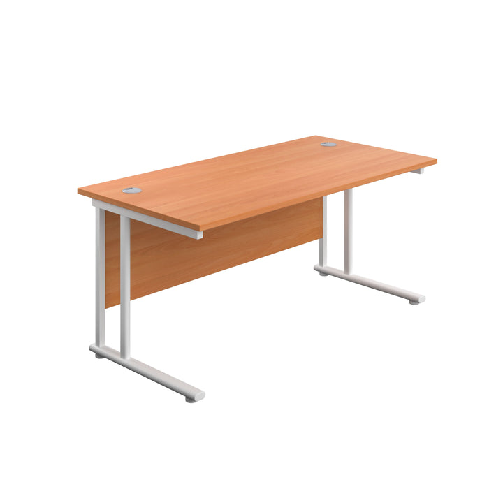 Start Next Day Delivery 800mm Deep Cantilever Desks WORKSTATIONS TC Group Beech White 1200mm x 800mm