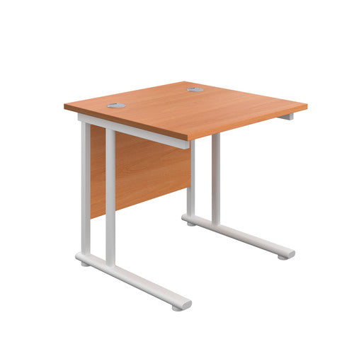 Start Next Day Delivery 800mm Deep Cantilever Desks WORKSTATIONS TC Group Beech White 800mm x 800mm